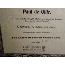 Universal Method for the Saxophone Paul de Ville, 1908